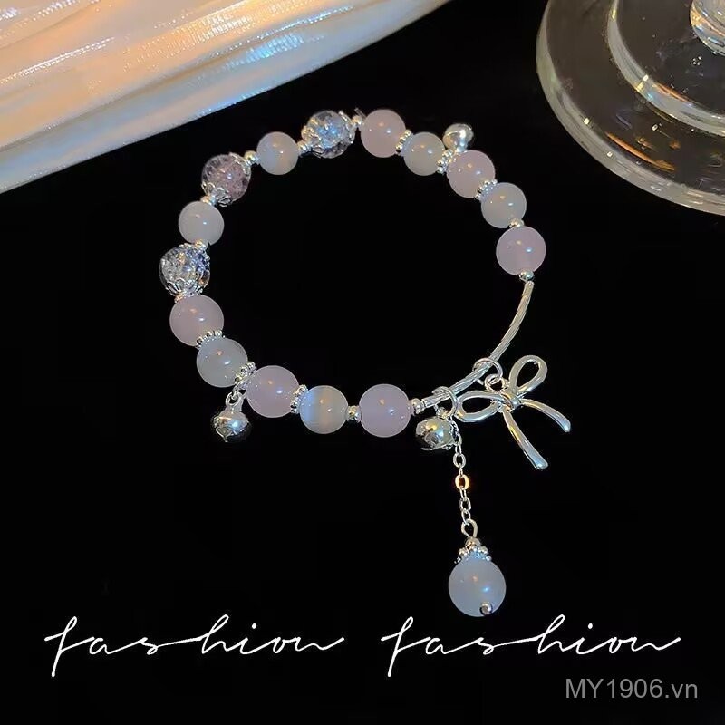 Vòng Tay Nữ Opal Nơ Trái Tim Đính Hạt Cao Cấp, Phong Cách Thời Trang Mới Nhất