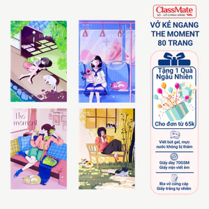 Vở Kẻ Ngang The Moment Vở B5 80 Trang Bìa Chống Nước, Tập Học Sinh Dòng Kẻ 2 Màu Chống Lóa NB5-08-0201 -AT