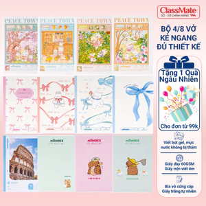 Combo 4/8 Vở Kẻ Ngang MONDEZ, Vở Kẻ Ngang 80-120 Trang 60/70GSM, Vở Kẻ Ngang Thiết Kế Cute-AT