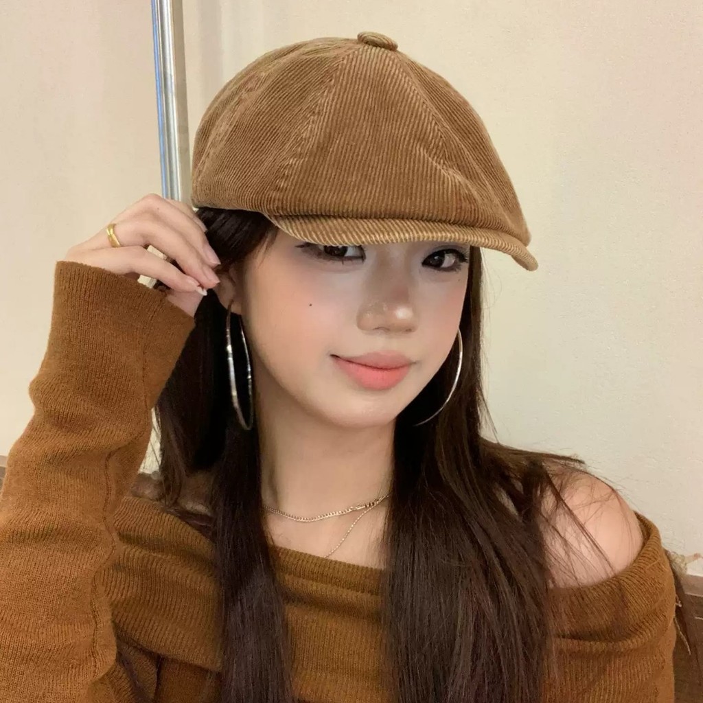 Mũ Corduroy Phong Cách Nhật Bản Retro, Thích Hợp Thời Trang Văn Học