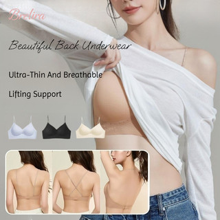 Áo nâng ngực không dây liền mạch Brelira Beauty Back Bra, hỗ trợ mềm mại, chống chảy xệ, dây đeo sáng bóng