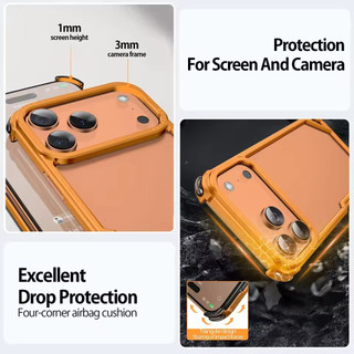 [JLK] Ốp Điện Thoại Kim Loại Cho iPhone 17 Pro 16 15 Pro Max / 17 Air Case Hỗ Trợ Tối Giản Sạc Không Dây Vỏ Protecitve Siêu Mỏng