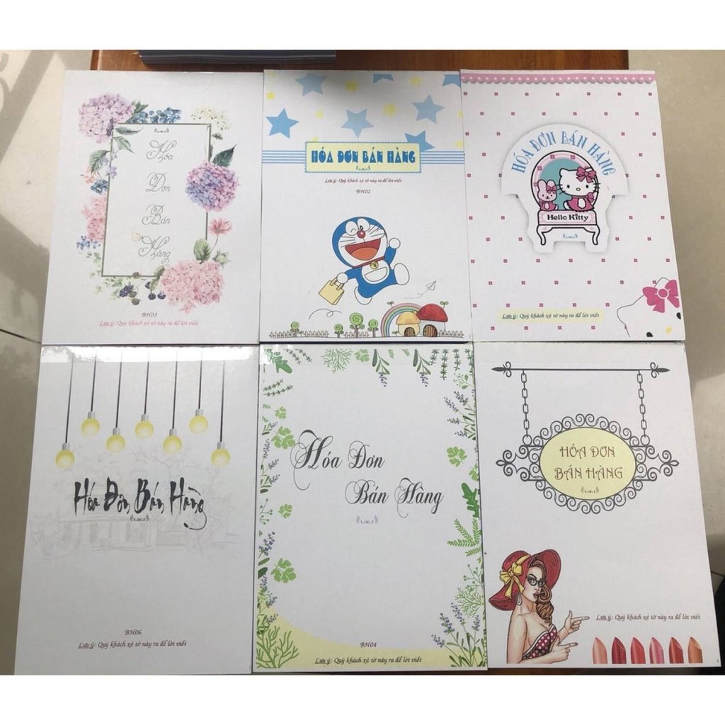 Hóa đơn bán hàng hoạt hình khổ A5 - 2 liên (50 tơ`) (mẫu giao ngẫu nhiên)