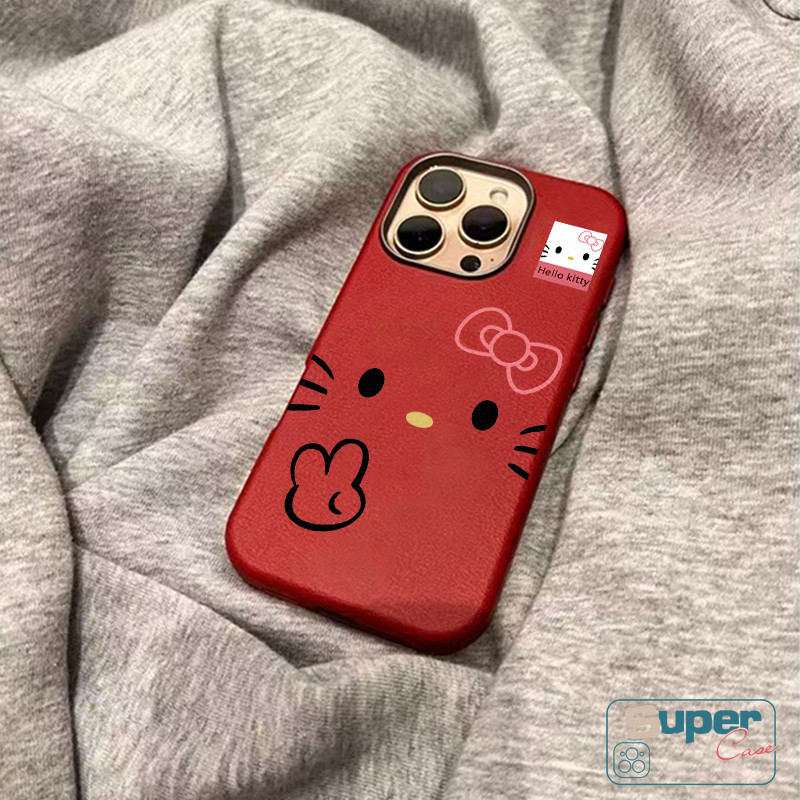 Ốp Lưng Tương Thích Cho iPhone 16 11 13 15 12 14 Pro Max 14 16 15 13 12 Pro XR X XS Max Thời Trang Ngọt Ngào Dễ Thương Hello Kitty Nơ Da Họa Tiết
