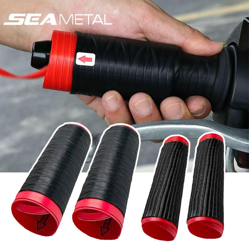 SEAMETAL Xe Máy Silicone Tay Cầm Bao Đa Năng Tự Thu Nhỏ Chống Trơn Trượt Chống Rung Xe Máy Tay Cầm Có Bảo Vệ