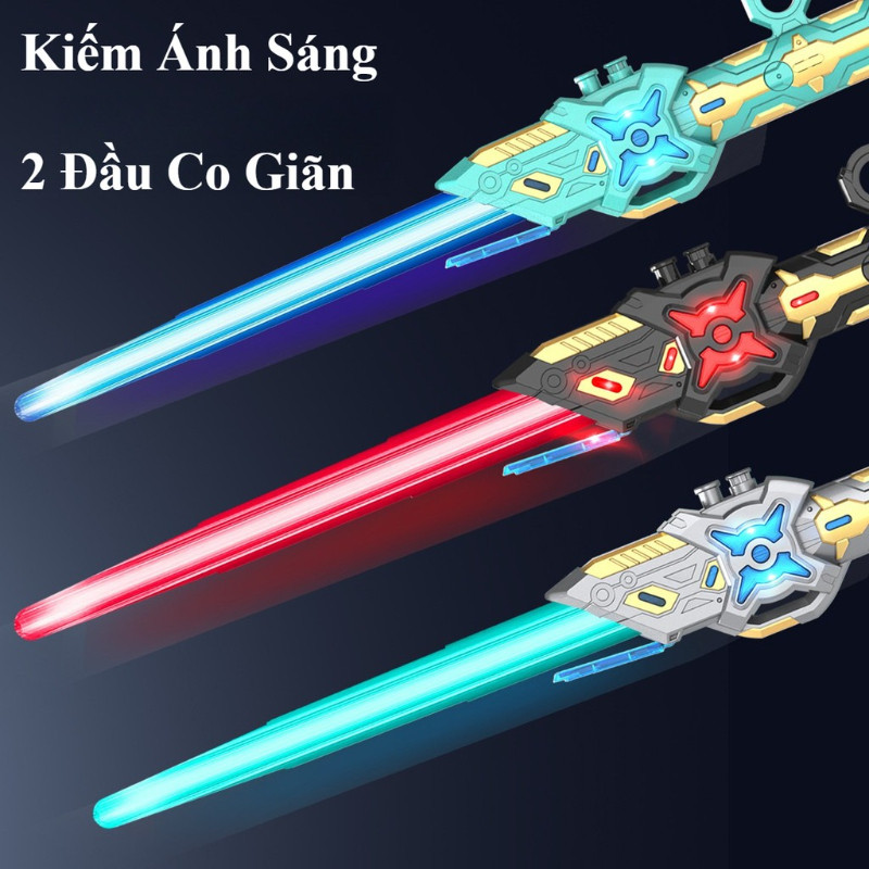 Kiếm Ánh Sáng Lazer Phiên Bản 2 Đầu Xoay,Đèn LED 7 Màu Đổi Màu,Đèn Đổi Màu Nhanh, Đồ Chơi Trẻ Em