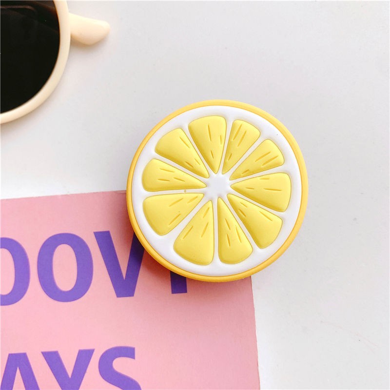 Giá đỡ điện thoại để bàn hình trái cây dễ thương, gấp gọn, dùng cho dưa hấu, chanh