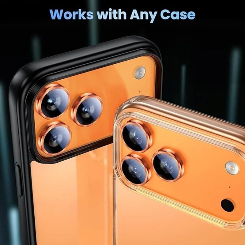 Hợp Kim Nhôm Định Vị Mắt Đại Bàng Ống Kính Phim Cho Apple iPhone 17 Pro Max Vòng Kim Loại Bảo Vệ Camera Cho iPhone 17Pro Max 17ProMax Điện Thoại Mặt Sau Ống Kính Kính Kính Chống Vân Tay