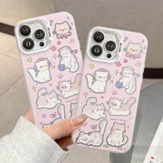 Cat Music Đơn Giản Dễ Thương Thời Trang Hợp Thời Trang Ốp Lưng Điện Thoại Thích Hợp Cho iPhone 17promax 14pro 13pro max 15plus 16 11pro 17air 15 13pro Ốp Chống Sốc