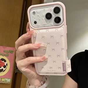 Nơ màu hồng thích hợp cho vỏ điện thoại di động iPhone17, vỏ bảo vệ Apple 16promax mới 15pro dành cho nữ 13 14 17pro 17promax 16pro 16 14promax 15 15promax.