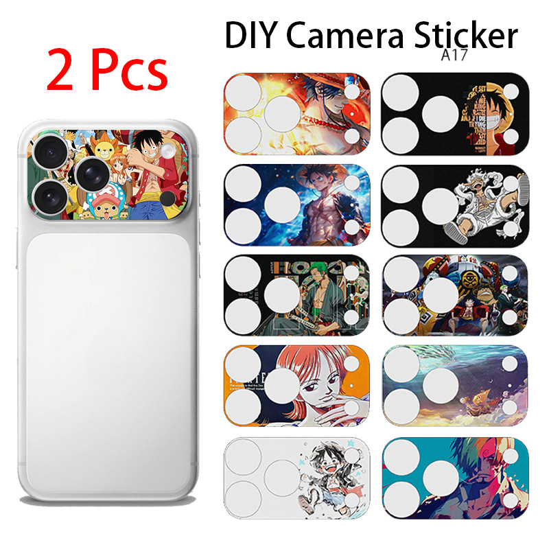 2 Chiếc] Dành Cho iPhone 17 Pro / 17 Pro Max DIY Mềm Mờ Camera Giấy Dán Phim / Anime One Piece Luffy In Chống Trầy Xước Bảo Vệ Camera