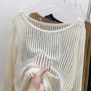 Áo Lưới Mỏng Bigsize Nữ Dáng Rộng Dài Tay Mặc Ngoài Phong Cách  Hàn Quốc Dễ Phối Đồ Hottrend 50-92kg- A317