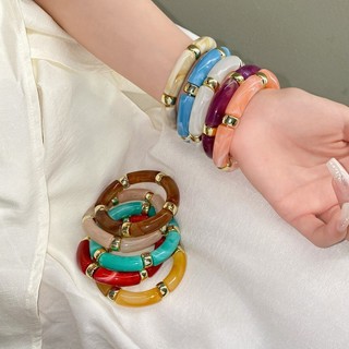 Vòng tay tròn ghép Acrylic, vòng tay đi lại đa năng cổ điển và thời trang, trang sức thích hợp và cao cấp