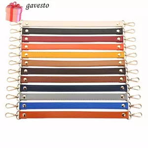 Tay cầm túi GAVESTO, Dây đeo túi ngắn bằng da phần cứng 36cm, Phụ kiện túi thay thế dây đeo vai rộng DIY