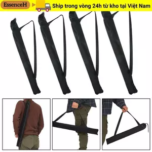 Túi đựng ô ESSENCEH, có thể gập lại với dây đeo vai Vỏ bảo vệ chống bụi, Túi đựng cần câu Túi xách màu đen ngoài trời