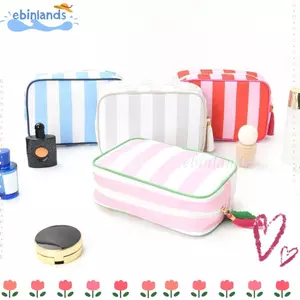 Túi Đựng Mỹ Phẩm EBINLANDS, Túi Vải Di Động Sọc, Thời Trang Chống Thấm Nước Dung Tích Lớn Tua Rua Trang Điểm Tổ Chức Du Lịch