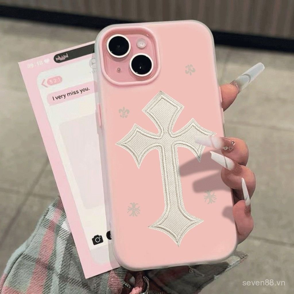 Ốp Điện Thoại Thích Hợp Cho iPhone 11 12 13 14 15 16 17 Pro max Plus Air White Cross Chống Sốc Vỏ Bảo Vệ Chống Sốc Bao Gồm Tất Cả UEHK