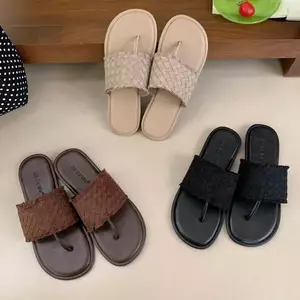TT Phiên bản Hàn Quốc Dệt Dép xỏ ngón Nữ Mùa hè Đế mềm Dép xỏ ngón