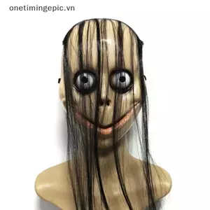 VFZ Mặt nạ kinh dị Halloween tóc dài, mặt nạ miệng chữ V, hóa trang ma nữ Roleplay MoMo Mask OTE