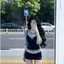 Pure Desire Áo thun đáy hoa gợi cảm được xếp lớp Bộ đồ hai mảnh đeo chéo nhỏ dành cho nữ mùa hè Hot Girl Skinny Short Top Suit