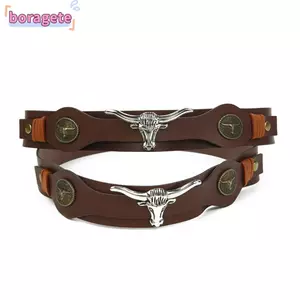 Thắt lưng bò BORAGETE, Trang trí mũ có thể điều chỉnh thủ công, Khóa thắt lưng PU dệt tay thời trang ngoài trời