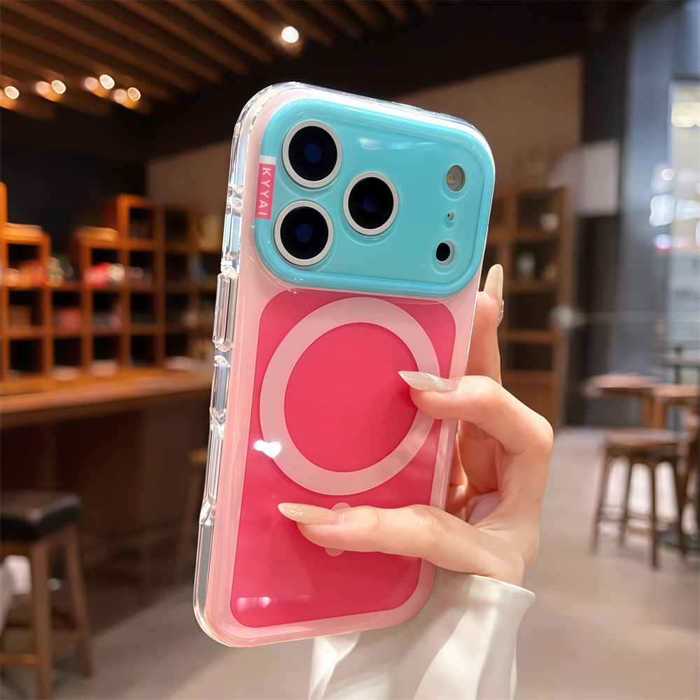 Ốp điện thoại từ tính tương phản chất lượng cao cho iPhone 17 Pro Max 14 15 16 pro max Bao gồm bảo vệ ống kính máy ảnh vỏ mềm Vỏ bảo vệ vỏ điện thoại