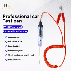 HL 5V-120V Bút kiểm tra ô tô Kiểm tra mạch điện áp DC Màn hình kỹ thuật số Bút thăm dò Bút điện Dụng cụ chẩn đoán tự động 2V 12V 24V 48V LMWU