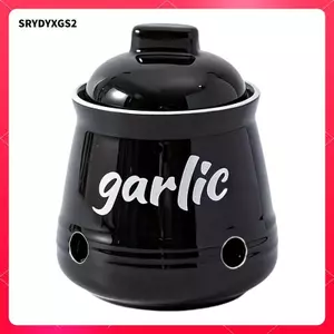 Bình đựng tỏi Dụng cụ sắp xếp nhà bếp bằng gốm có nắp để giữ nguyên liệu tươi Trang trí mặt bàn