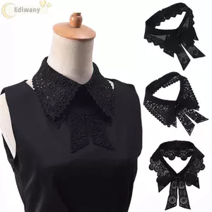 EDIWANY Cổ Giả, Cổ Giả Trắng Đen Có Thể Tháo Rời, Thời Trang Ren Hoa Quần Áo Viền Nữ Bé Gái