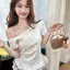 Áo thun ngắn tay thắt nơ phong cách Hàn Quốc dành cho nữ Mùa hè Phong cách mới Thời trang giảm tuổi Slim-fit Slimer Look Top
