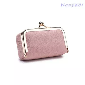 Túi Đựng Tiền Mini WANYEDI, Có Gương Trang Điểm Da Son Môi, Hộp Bảo Quản Trang Sức Màu Trơn Cho Bé Gái