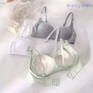 Áo ngực Cotton WANYEDI, Áo ngực mỏng liền mạch màu trơn, không có vòng thép thoải mái khi mặc áo Vest thể thao thoáng khí