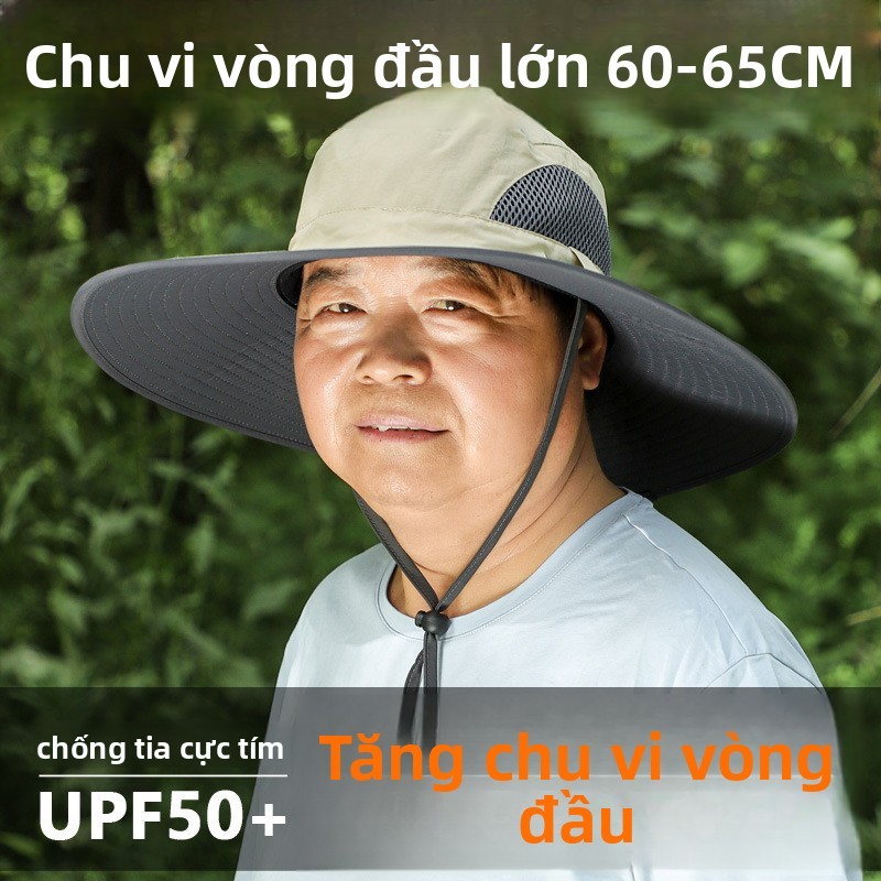 Mũ chống nắng nam vành lớn cho đầu lớn, mặt lớn, người lớn, nhà sản xuất bán buôn