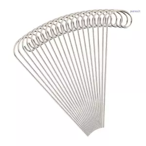 SUIT 30 Chiếc Nhãn Sân Vườn Cọc Kim Loại Shepherd Móc Cây Bút Đánh Dấu Uốn Đầu Ngoài Trời