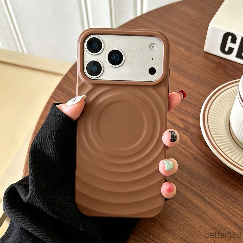 Ốp điện thoại mềm gợn sóng từ tính cho iPhone 17 Pro Max 17 Air 16 Plus 15 14 13 12 11 Vỏ bảo vệ chống sốc
