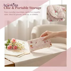 Túi đựng kính Cotton đa chức năng AqToCna Phong cách Hàn Quốc Sweet Lipsti Case Ví du lịch AqToCna