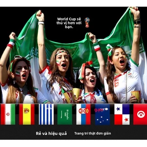 2026 Meijiamo World Cup Dây Cờ 48 Mạnh Cờ Quốc Gia Treo Cờ Thanh Thân Màu Cửa Hàng Trang Trí Bunting Bán Buôn