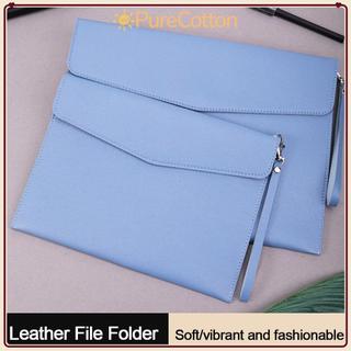 [COD] Túi đựng tài liệu da PURECOTTON0, A4 A5 có tay cầm bằng da, Thư mục phong bì A4 Da Túi đựng hồ sơ dung tích lớn Văn phòng trường học