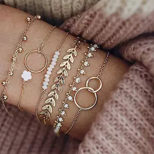 Vòng tay Tocona Bohemian Gold sel dành cho nữ Trang sức Boho Hạt hình học mới