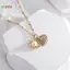 < Honeyba > Ngọc Trai Nelace Cho Nữ Đầy Kim Cương Giả Vỏ Mặt Dây Chuyền Titan Nelace Không Mòn Kim Loại Nelace Đẹp