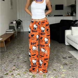 Hoạt Hình Đáng Yêu KT Mèo Nữ Lông Cừu Lót Pyjama Quần Thu Đông Ấm Áp Flannel Rời Thường Ngày Mặc Ở Nhà Người Nhện Hello Kitty