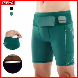 Quần Short chạy bộ YRBWD Marathon, Quần Short chạy bộ nhiều ngăn chống ẩm thể thao ngoài trời ngắn, thoáng khí nhanh khô với gói thắt lưng Quần tập thể dục nén cho nam nữ