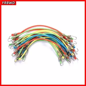 YRBWD 10 Dây Đàn Hồi, Có Móc Thép Dây Bungee 10 Inch, Dây Cao Su Mini Co Giãn Ngoài Trời Hành Lý