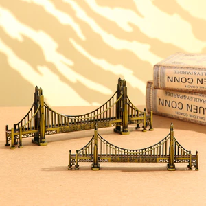 Mô hình Golden Gate Bridge cầu vàng BL83 kim loại, phụ kiện decor trang trí Âu Mỹ cổ điển sang trọng