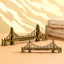 Mô hình Golden Gate Bridge cầu vàng BL83 kim loại, phụ kiện decor trang trí Âu Mỹ cổ điển sang trọng