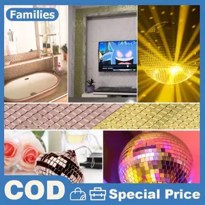 4x100cm Gương Khảm Gạch Stiers DIY Tự Dính Mini Vuông Acrylic Tường Stier Thủ Công Đảng Trang Trí Nhà