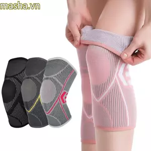 Nẹp đầu gối, Miếng đệm đầu gối bằng vải Polyester Nylon màu xám đen, Dây đeo đầu gối M L XL dành cho nữ