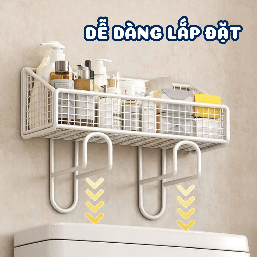 Kệ Nhà Vệ Sinh Gác Bồn Toilet  HOMIE Giá Để Đồ Nhà Tắm Chống Gỉ, Dung Tích Lớn, Thoáng Khí, Tiện Lợi