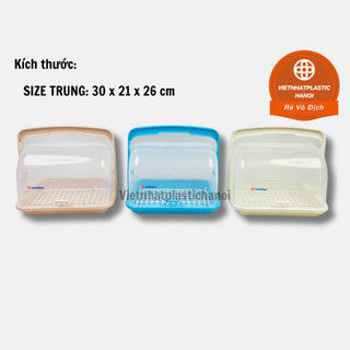 Kệ úp chén có nắp đậy, khay úp cốc, giá úp bình sữa Việt Nhật