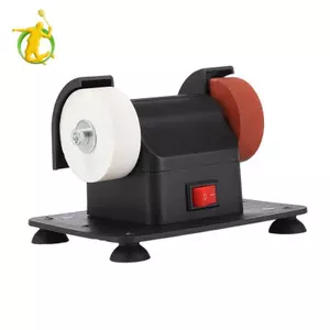 Máy đánh bóng băng ghế nhỏ màu đen chắc chắn để đánh bóng cạnh gia đình làm việc bằng kim loại